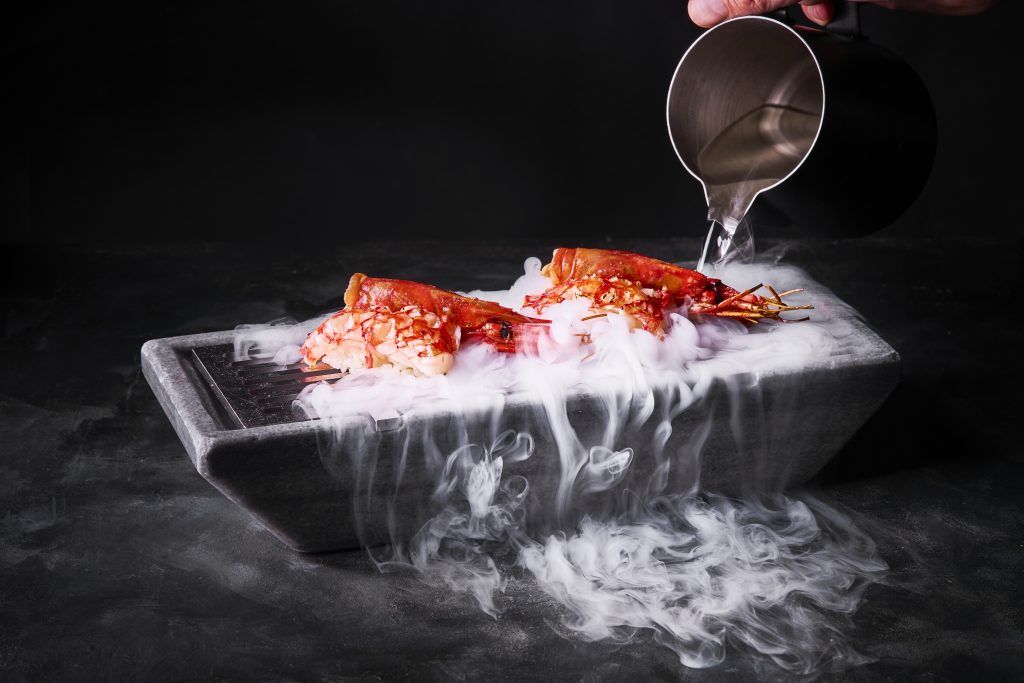 Foto: nigiri de carabinero (parte del menú)