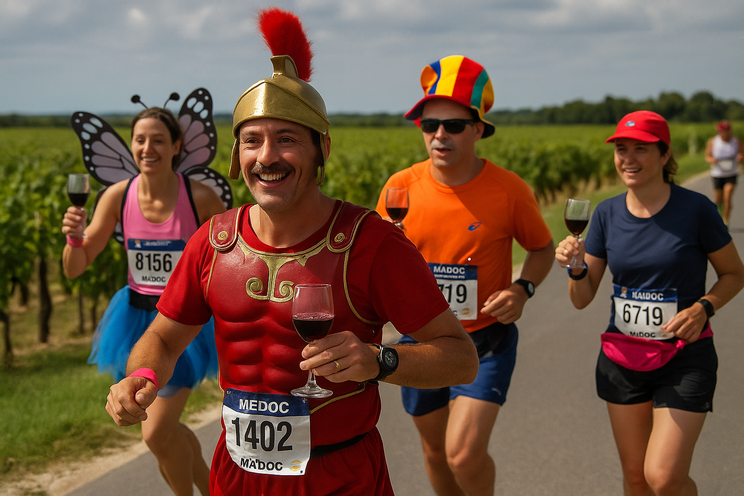 runners maratón Francia vino
