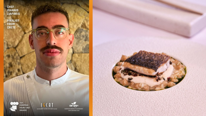 Giannis Liapakis y su plato 'Erevinthos' para el European Young Chef Award