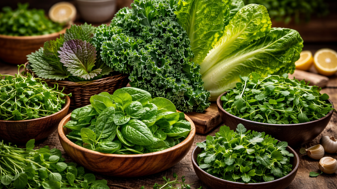 Hierbas aromáticas, verduras de hojas verde  ideales para sembrar en huertos urbanos