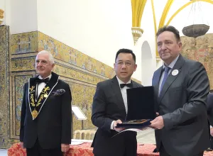  El presidente de AREGALA, Diego Silva, en la ceremonia de entrega de diplomas y medallas.