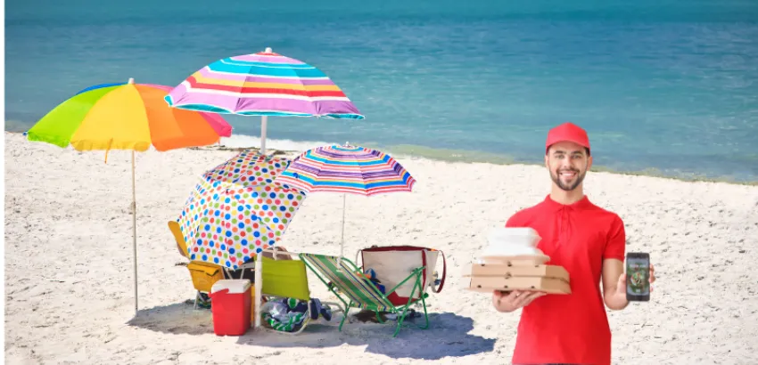 El delivery en España llega hasta la playa