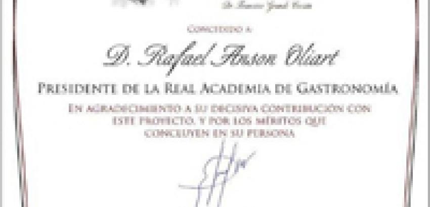 Premio “Grande Covián” a Rafael Ansón, presidente de la Real Academia de Gastronomía