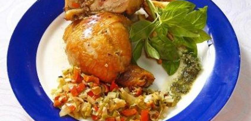 Recetas de la cocina regional santiaguera: POLLO RELLENO CON VEGETALES